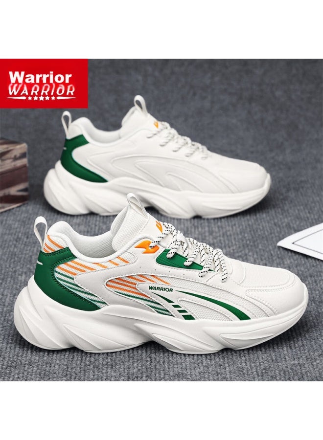 Pull Back Huili Men's Dad Shoes Autumn New Trendy Versatile Casual Shoes, Sneakers For Men, White/green, Size 42 - Image 1