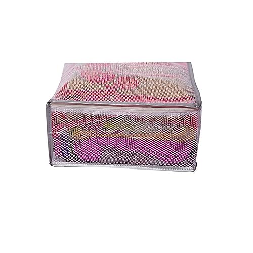 Kuber Industries Transparent Net Saree Covers With Zip|PVC Wardrobe Organizer For Clothes|Idol For Dresses, Suits, Baby Clothes|Pack of 4 (Grey) - Image 3