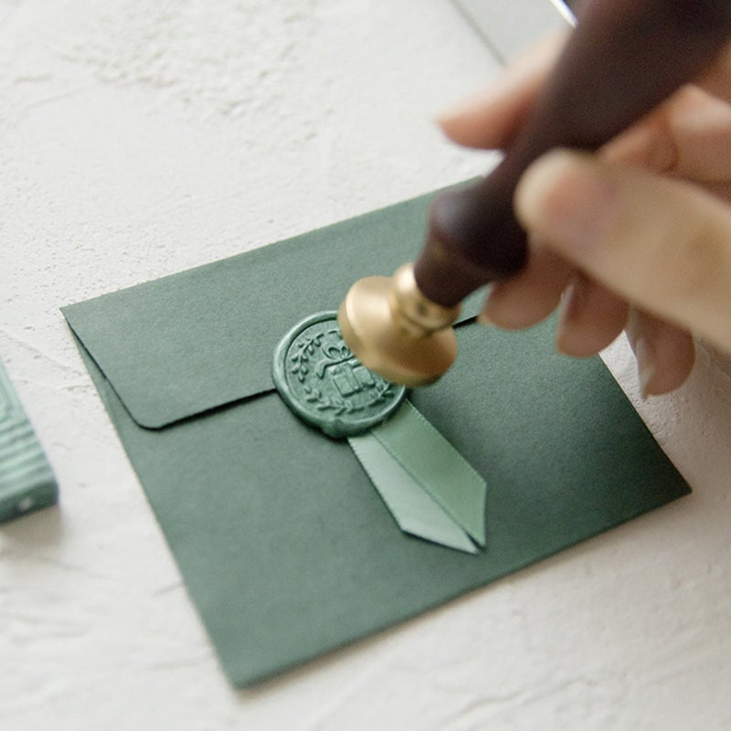 Clear Pattern Wax Seal Stamp Kit with Delicate Metal Head - Sealing Wax Sticks with Wicks for Wedding Invitations Journal Decoration - Image 2