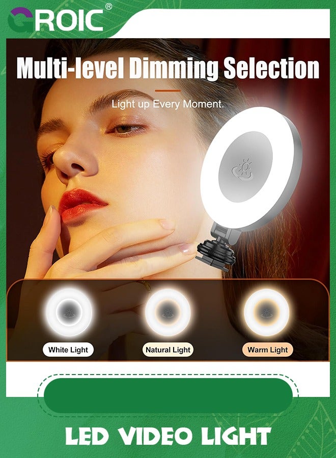 GROIC LED Video Light, 360° Rotation LED Camera Light, Rechargeable Camera Led Light with Cold Shoe Mounts and 1/4 Interface, 9 Levels of Dimming, Portable Light for Photography, Live, Video Recording - Image 4