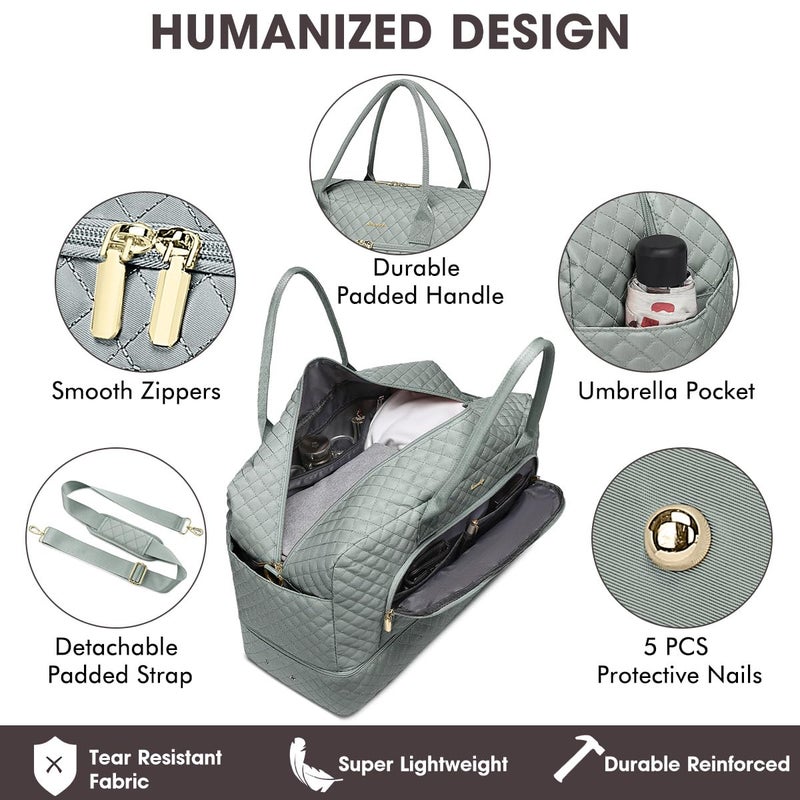 LUOCIP Large Women Travel Duffle Bag - Carry on Overnight Bag Weekend Travel Duffel Tote Bag Yoga Gym Bag with Wet Pocket Toiletry Weekender Overnight Bag for Travel Business Trips Sport Hospital - Image 3