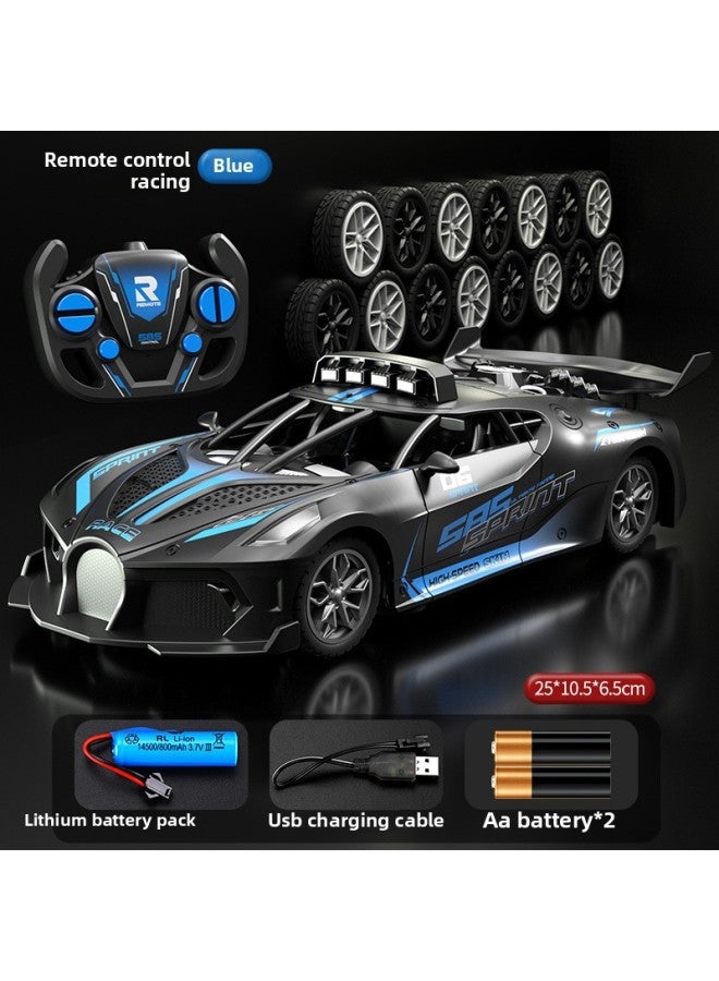 Remote Control Car Toy Children's Electric Remote Control Sports Car Racing Car Model Car Rechargeable For Boys' Birthday-Color:Enlarged Bugatti Remote Control Car [lithium Battery + Charger + 2 Aa Batteries + Screwdriver]-Proportion:Luxurious Three-lithium Battery [90 Minutes Of Battery Life]  - Image 1