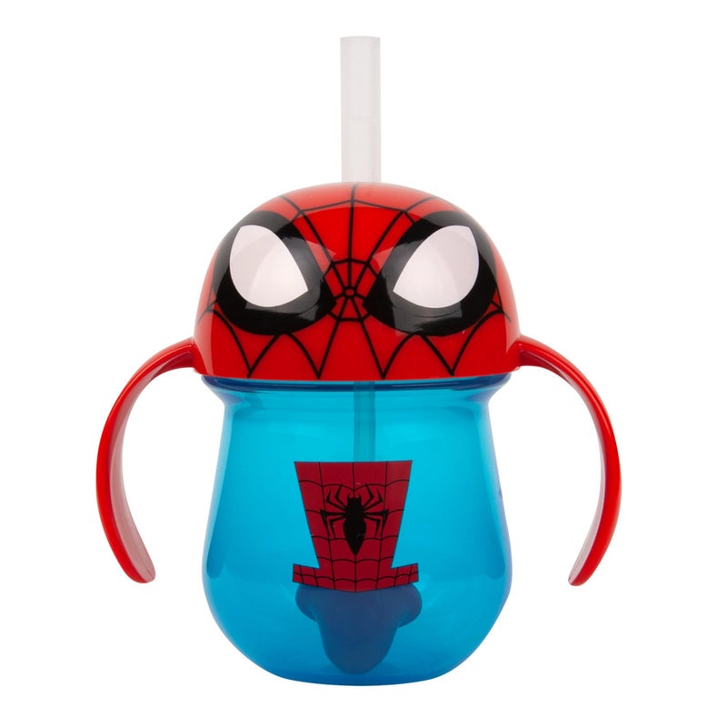 ذا فيرست ييرز The First Years Spider-Man Trainer Straw Cup - Toddler Cups with Straw - Kids Water Bottles - 9 Months and Up - 7 Oz - Image 1