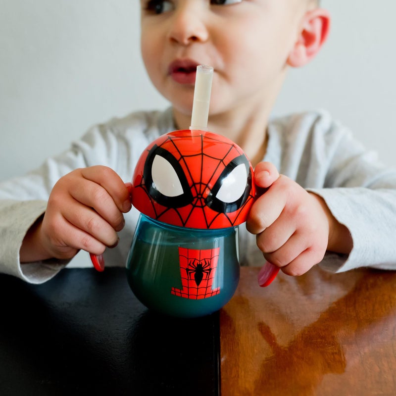 ذا فيرست ييرز The First Years Spider-Man Trainer Straw Cup - Toddler Cups with Straw - Kids Water Bottles - 9 Months and Up - 7 Oz - Image 5