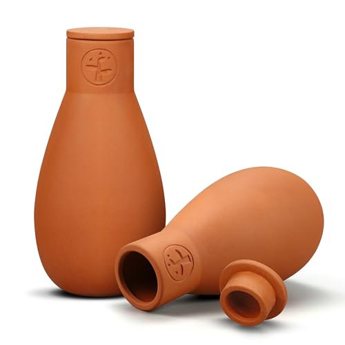 Soilagua 16 oz Ollas Self Watering Terracotta Pots, Olla Plant Watering Globes, Self Watering Planter Insert for Outdoor & Indoor Plants, Vacation Watering Devices Spikes Waterer System, 2 Pack - Image 1
