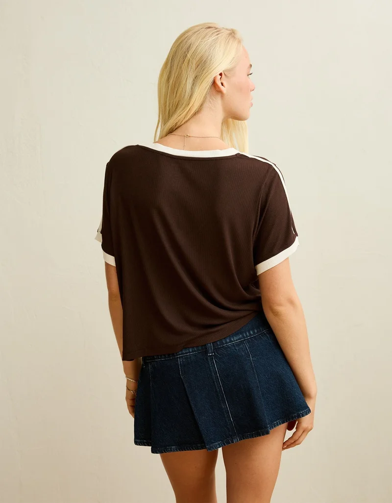 American Eagle AE Soft &amp; Sexy Ribbed V-Neck T-Shirt