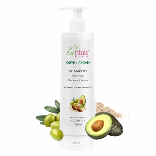 La Pink Olive & Argan Shampoo for Dry & Frizzy Hair | Hydrating & Nourishing | Strengthens & Restores Shine | 100% Microplastic-Free | For Men & Women, All Hair Types | 250ml - Image 1