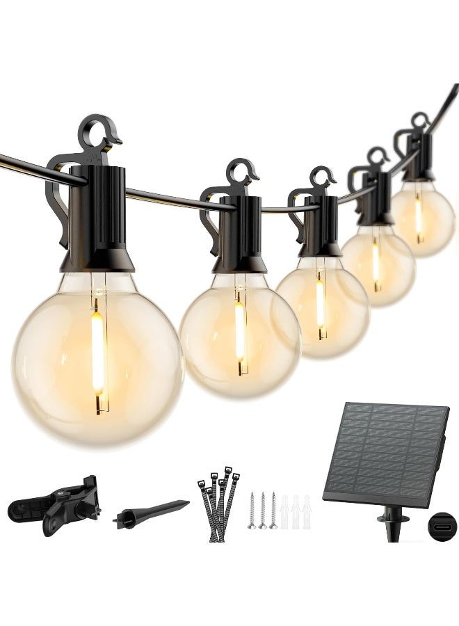MineTom Solar Lights Outdoor, 38 Ft Commercial Waterproof String Lights, 16 G40 Led Edison Bulbs, Shatterproof Solar Powered Patio Hanging Lights For Outside Backyard Garden Decor  - Image 4