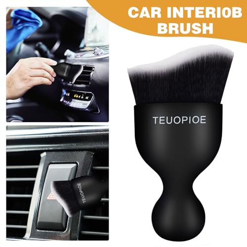 TEUOPIOE Car Interior Cleaning Brush, Car Duster Interior,Car Detailing Brush Dusting Brush,Car Interior Cleaning Tool, Auto Soft Hair Car Brush,Auto Interior Dust Brush for Air Vents(White) - Image 5