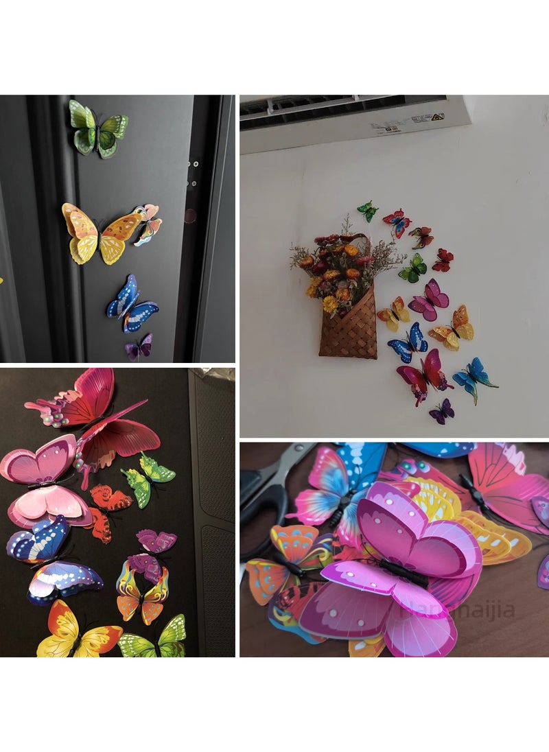 Hanghaijia - 12 PCS 3D stereo simulation double layer butterfly living room wall scene decoration wall stickers bedroom room kindergarten creative refrigerator stickers - Image 1