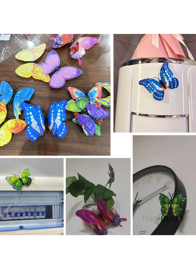 Hanghaijia - 12 PCS 3D stereo simulation double layer butterfly living room wall scene decoration wall stickers bedroom room kindergarten creative refrigerator stickers - Image 1