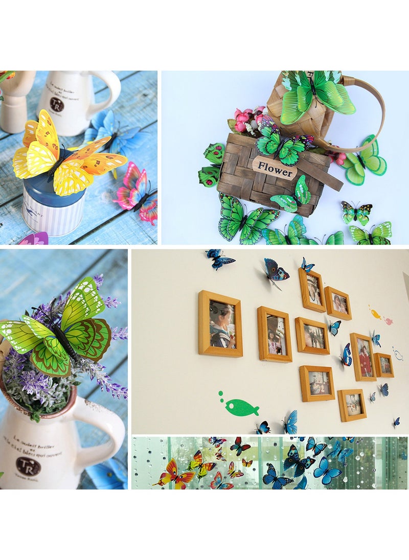 Hanghaijia - 12 PCS 3D stereo simulation double layer butterfly living room wall scene decoration wall stickers bedroom room kindergarten creative refrigerator stickers - Image 1