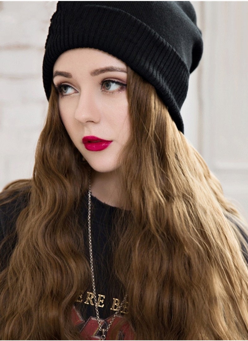 Long curly wig hat knitted hat curly hair cosplay wig costumes dress up wig  - Image 3