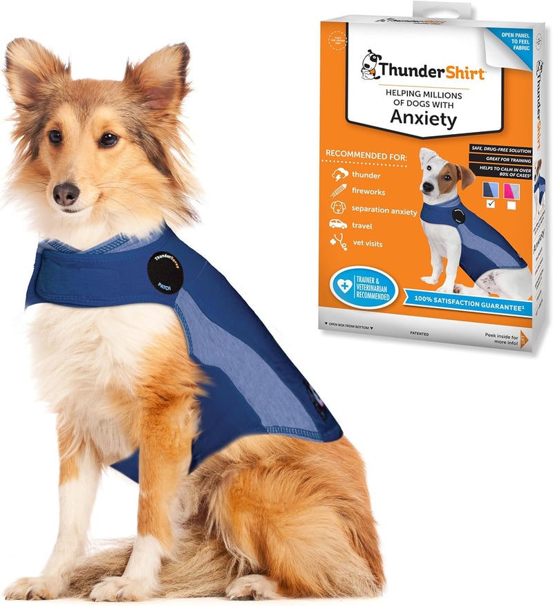 Thundershirt Polo for Dogs - Large, Blue - Effective Anxiety Relief Solution - Image 1