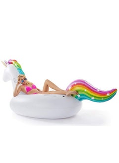 Jasonwell Giant Inflatable Unicorn Pool Float Floatie Ride On With Fast Valves Large Rideable Blow Up Summer Beach Swimming Pool Party Lounge Raft Decorations Toys Kids Adults  - Image 5