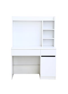 AFT Multifunctional White Study Desk with Shelves, Drawers, and Cupboards – 141cm Height, 100cm Width, Premium 18mm  MDF Construction, Ideal for Home Office or Study Room. White (Arfan)  - Image 5