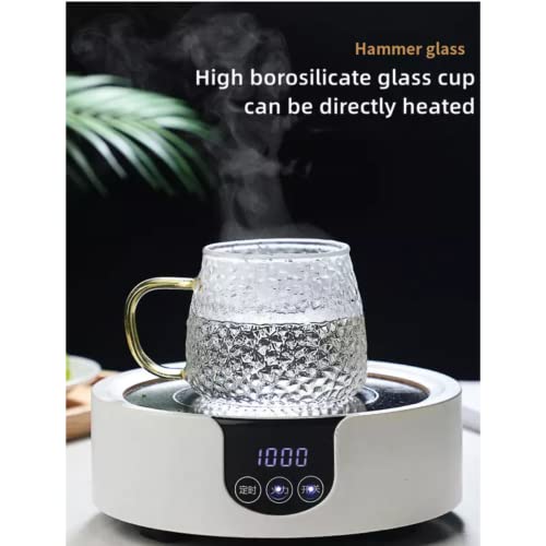MUAC Glass Tea Coffee Cappuccino Soup Bowl Jumbo Glass Cup Multipurpose Mug with Handle 440ml (Pack Of 1) - Image 3