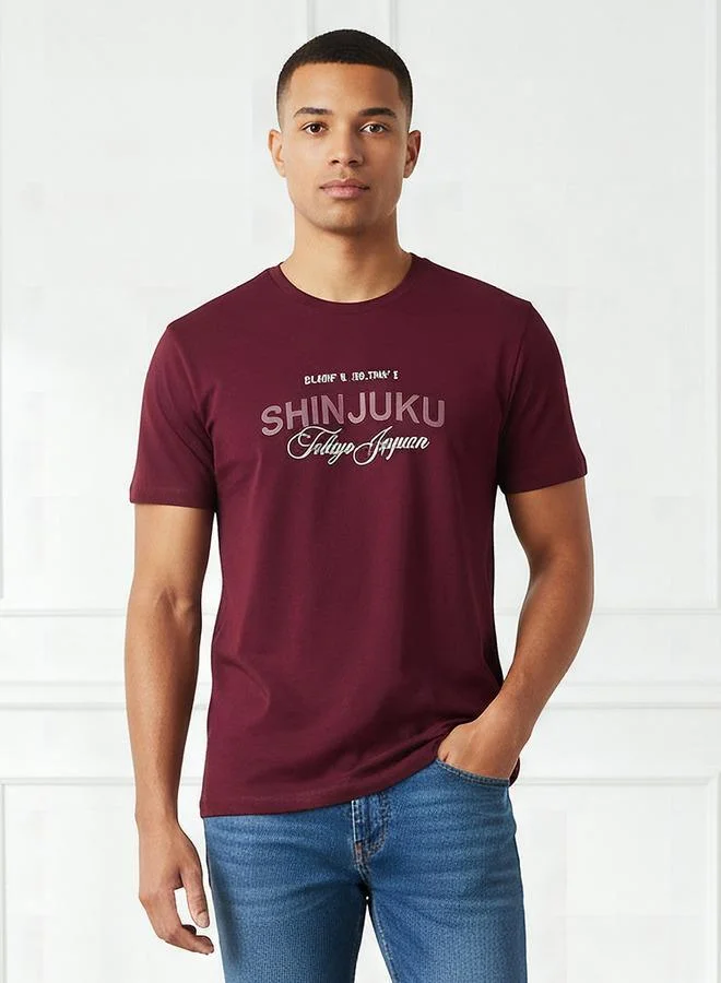 سبلاش فيڤ Men Slim Fit Crew Neck Short Sleeves Printed T-shirt