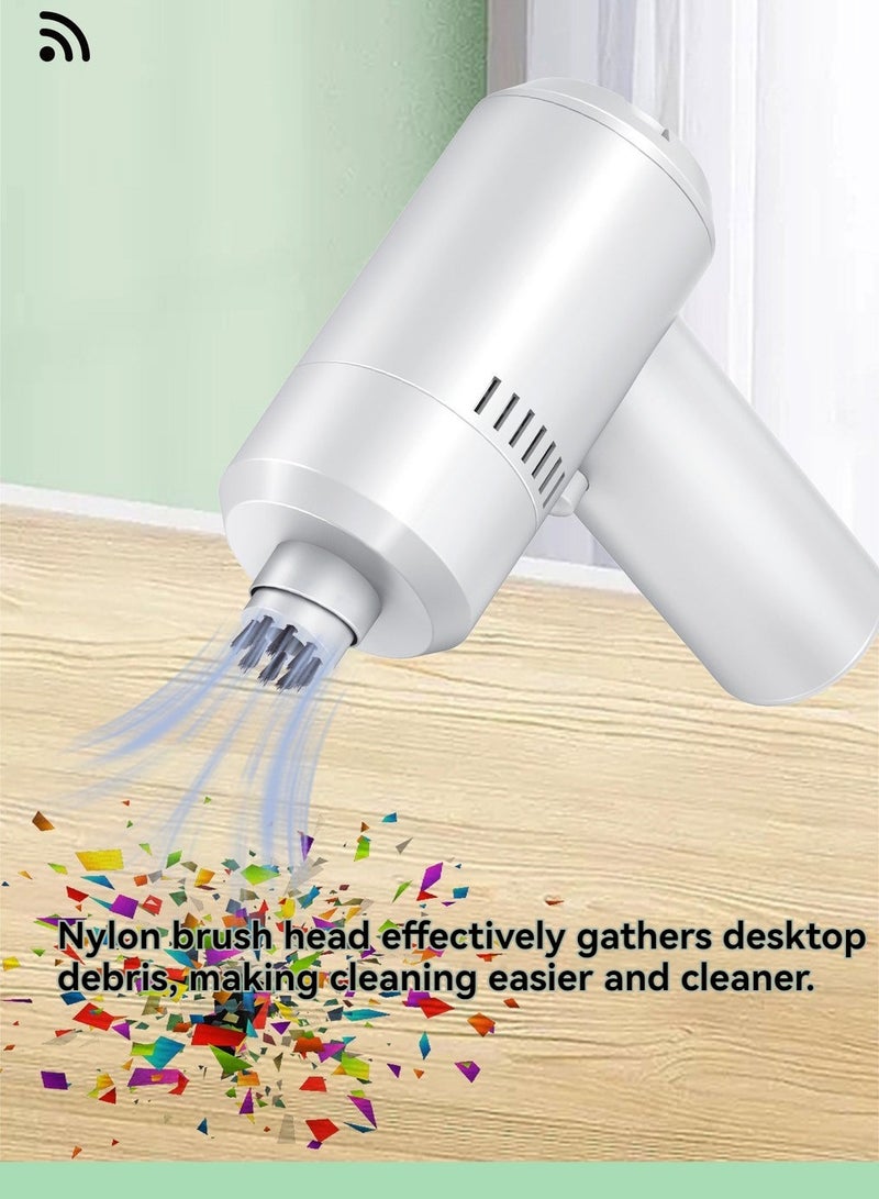 Generic New high suction cordless handheld vacuum cleaner for home use small car student pet cleaning machine (white) - Image 3