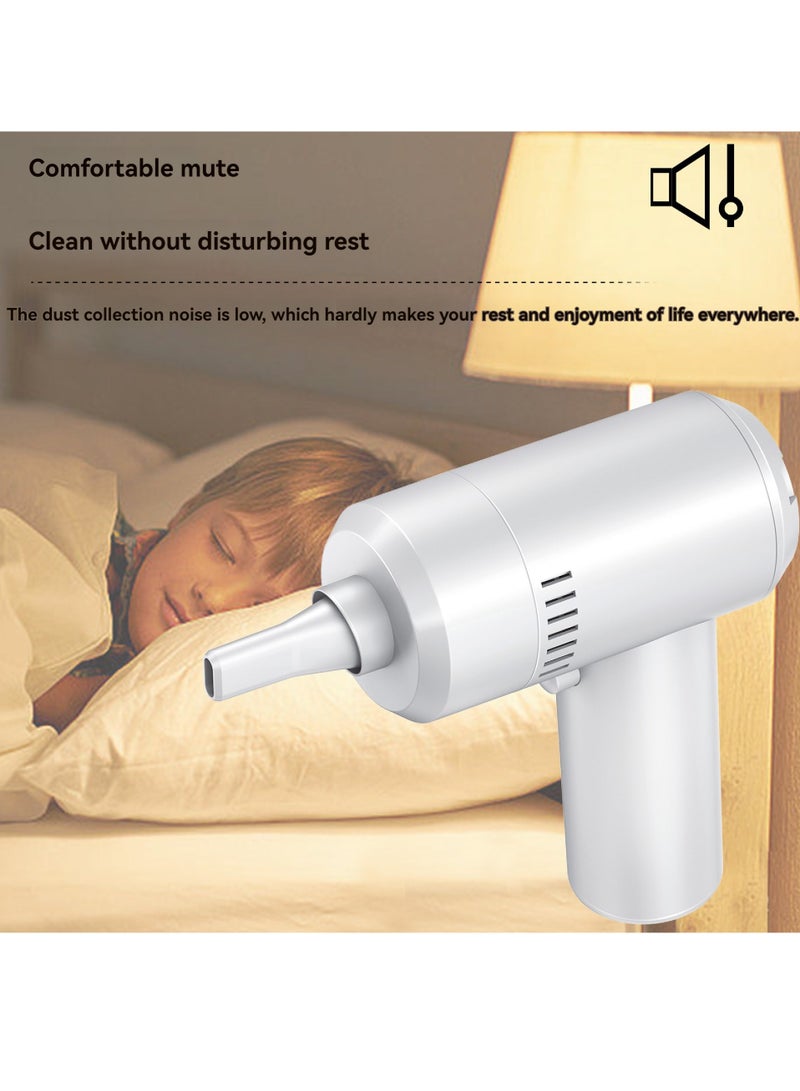 Generic New high suction cordless handheld vacuum cleaner for home use small car student pet cleaning machine (white) - Image 2
