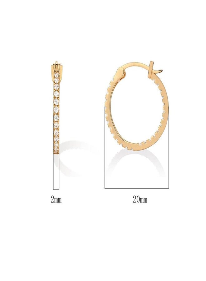 Aaishwarya 14K Gold Plated Zircon Hoop Earrings | Water-Resistant Anti-Tarnish Jewelry for Women and Girls | Lightweight Hoops | Minimal Statement Earrings | Gift for Her - Image 4