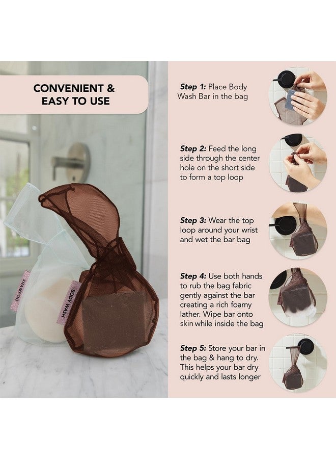 Kitsch Kitsch Bar Soap Saver Bag - Recycled Mesh Beauty Bar Soap Pouch for Body Wash, Conditioner & Shampoo Bars, Soap Savers Holder to Preserve Bar Soap, Eco-Friendly, Patented Soap Bag - Chocolate - Image 4