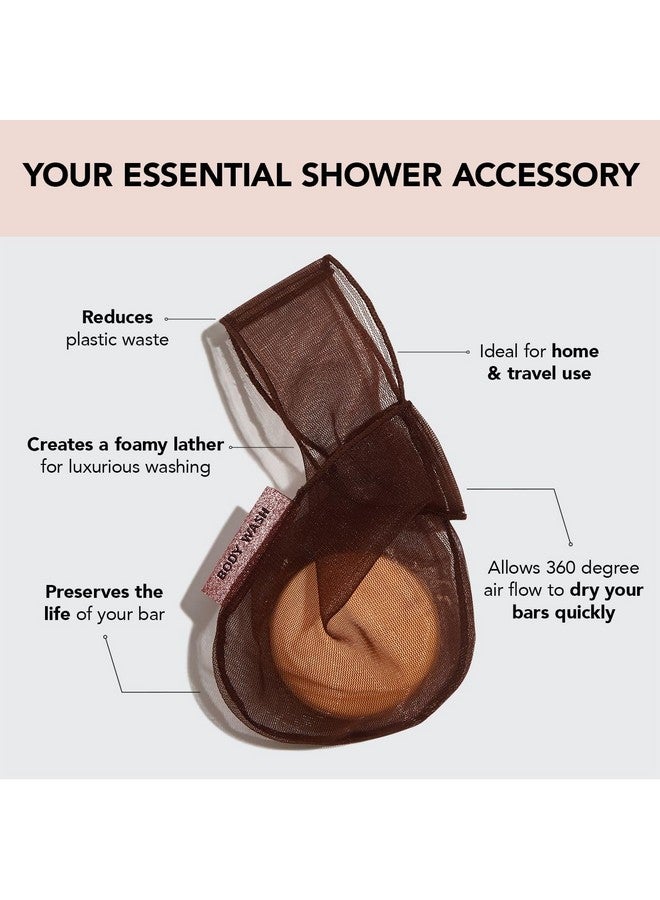 Kitsch Kitsch Bar Soap Saver Bag - Recycled Mesh Beauty Bar Soap Pouch for Body Wash, Conditioner & Shampoo Bars, Soap Savers Holder to Preserve Bar Soap, Eco-Friendly, Patented Soap Bag - Chocolate - Image 3