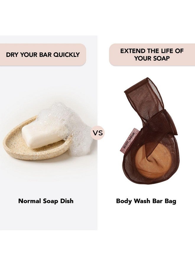 Kitsch Kitsch Bar Soap Saver Bag - Recycled Mesh Beauty Bar Soap Pouch for Body Wash, Conditioner & Shampoo Bars, Soap Savers Holder to Preserve Bar Soap, Eco-Friendly, Patented Soap Bag - Chocolate - Image 5