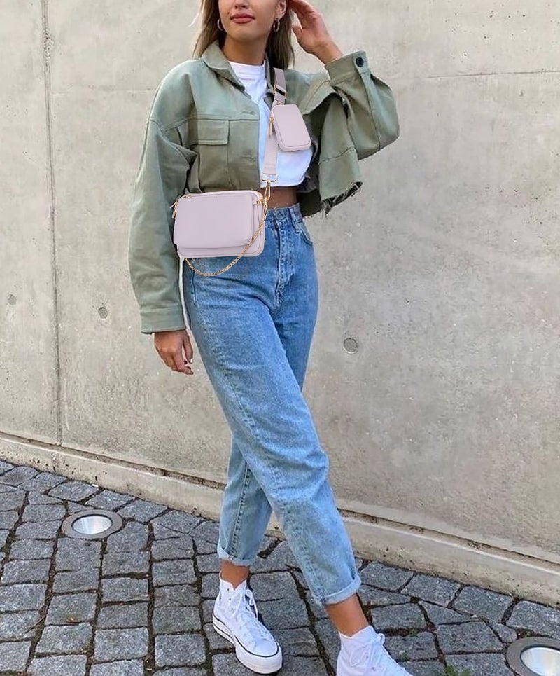 UTO Small Crossbody Bags for Women 3 in 1 Trendy Belt Purse Fashion Designer Mini Cute Sling Fanny Chest Pack - Image 2