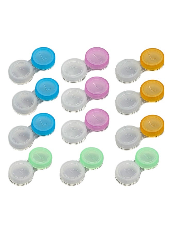 12 عبوة من علب العدسات اللاصقة، علب العدسات اللاصقة الشفافة بالجملة في 4 ألوان - Image 1