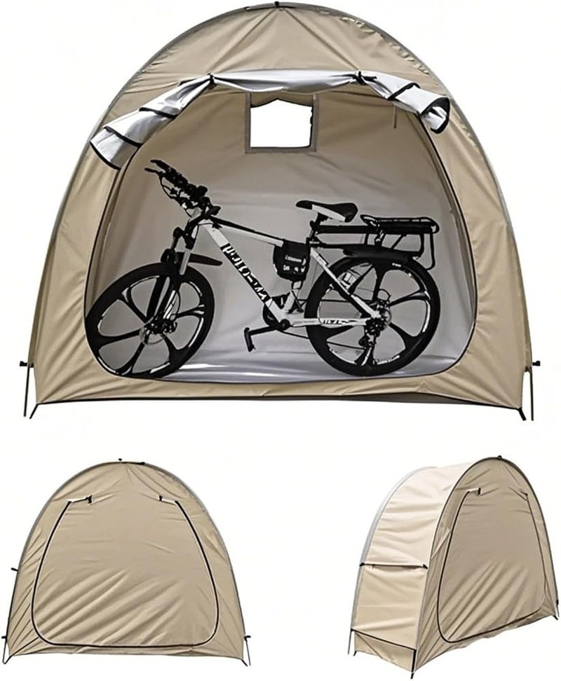 Andtooy Bike Tent Outdoor Storage Waterproof - Portable Bike Shed Shelter for 2/3 Bikes, Lawn Mower & Garden Tools with Reinforced Alloy Frame & Thicken Fabric - Image 2