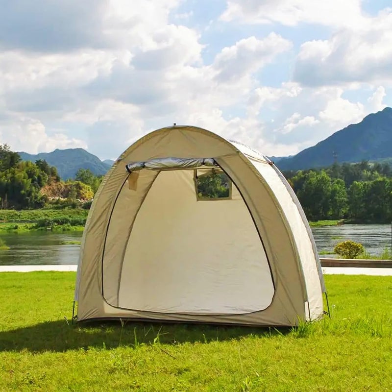 Andtooy Bike Tent Outdoor Storage Waterproof - Portable Bike Shed Shelter for 2/3 Bikes, Lawn Mower & Garden Tools with Reinforced Alloy Frame & Thicken Fabric - Image 3