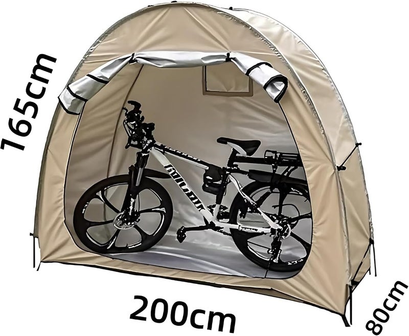 Andtooy Bike Tent Outdoor Storage Waterproof - Portable Bike Shed Shelter for 2/3 Bikes, Lawn Mower & Garden Tools with Reinforced Alloy Frame & Thicken Fabric - Image 4