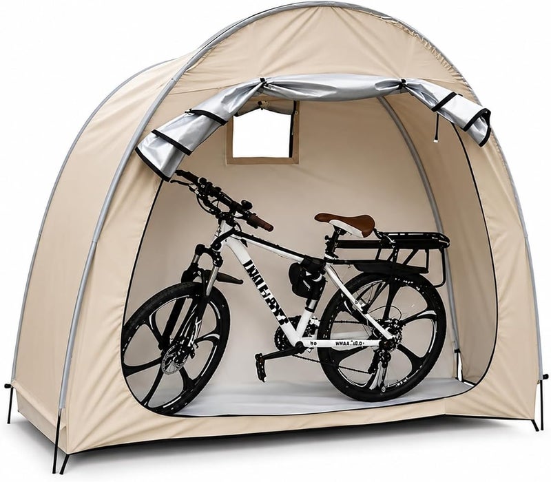 Andtooy Bike Tent Outdoor Storage Waterproof - Portable Bike Shed Shelter for 2/3 Bikes, Lawn Mower & Garden Tools with Reinforced Alloy Frame & Thicken Fabric - Image 1