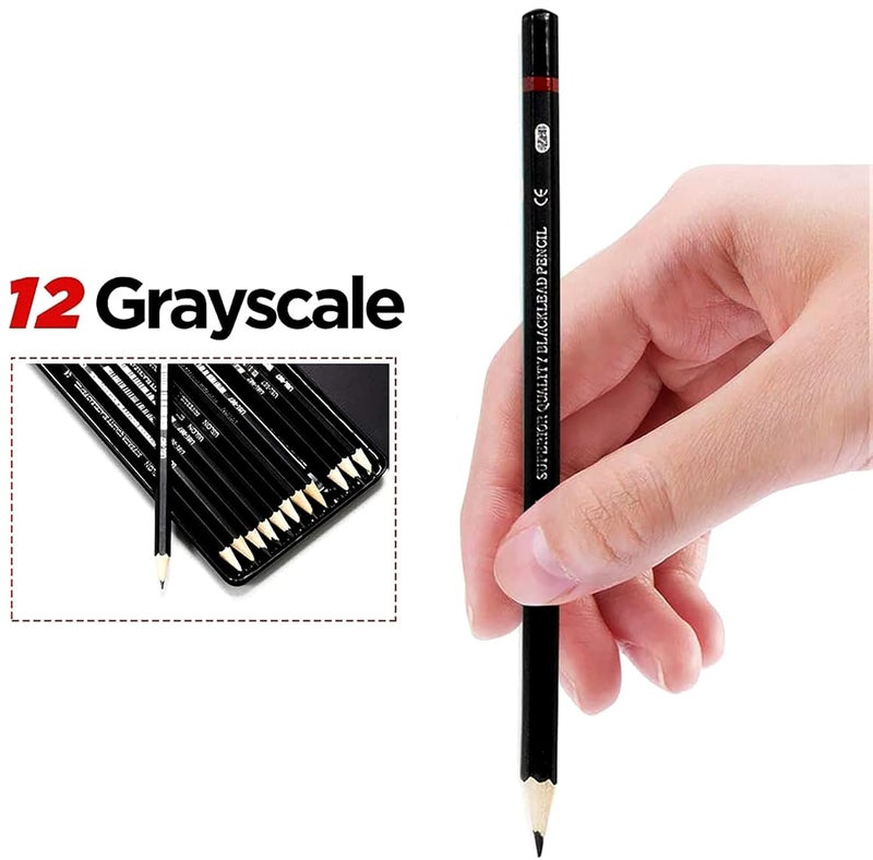 PEACORA Pieces Professional Drawing Pencils and Sketch Kit for Artist (12) - Image 2