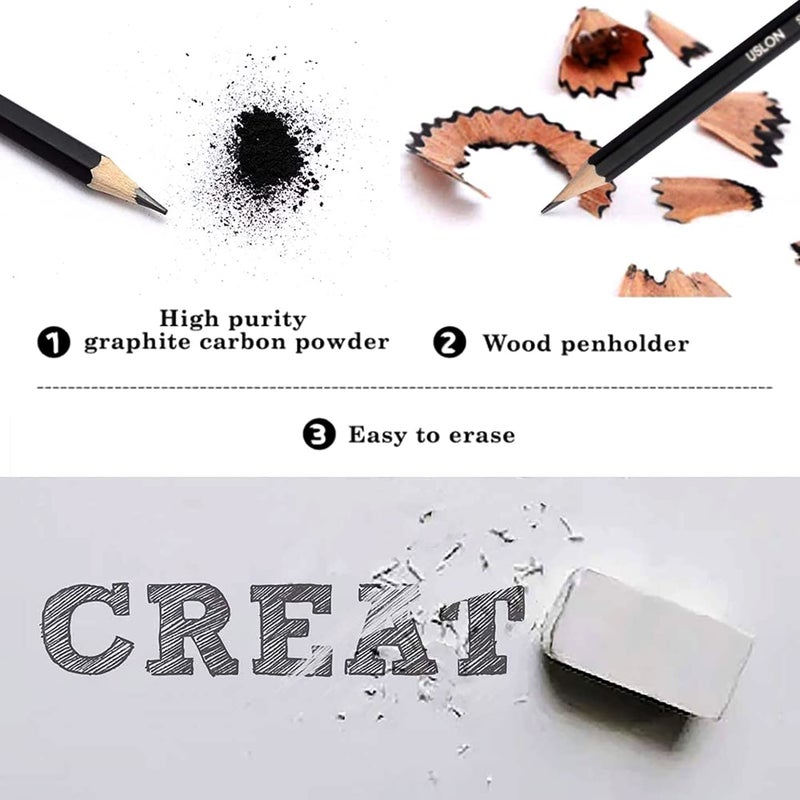 PEACORA Pieces Professional Drawing Pencils and Sketch Kit for Artist (12) - Image 5