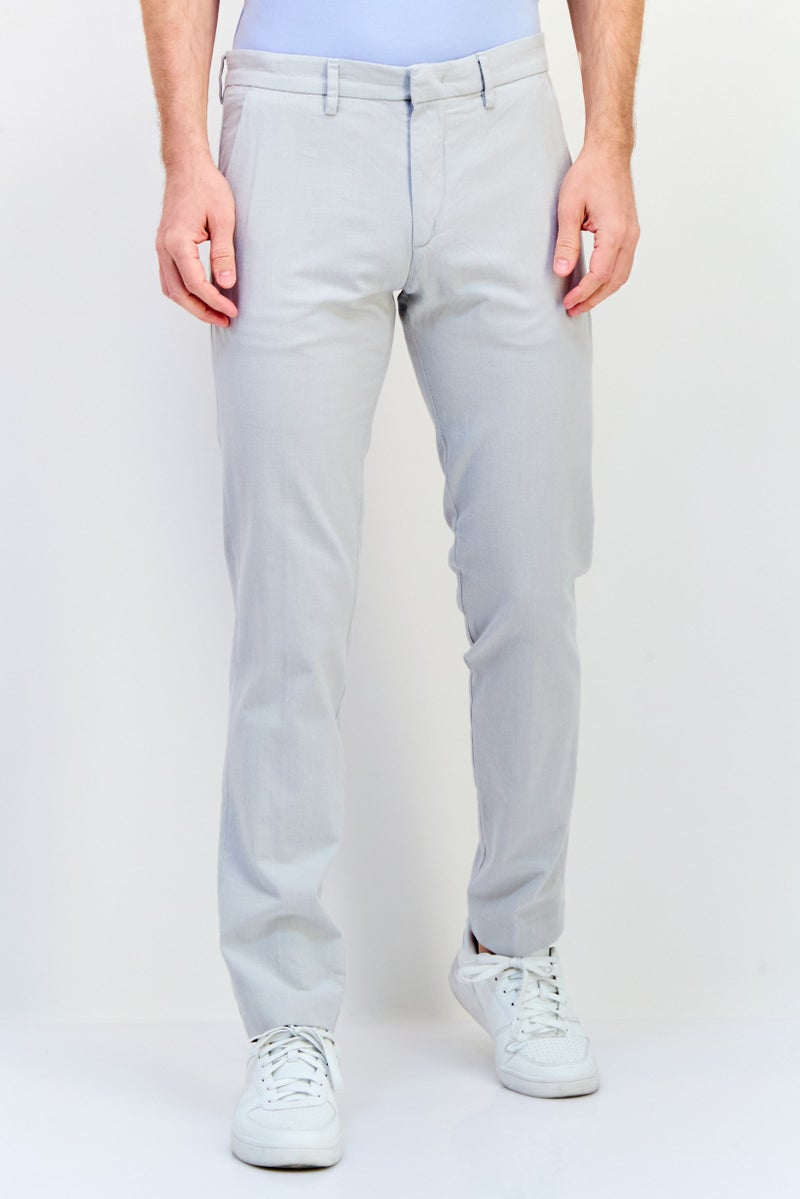 Celio Men Slim Fit Textured Chino Pants, Grey - Image 1