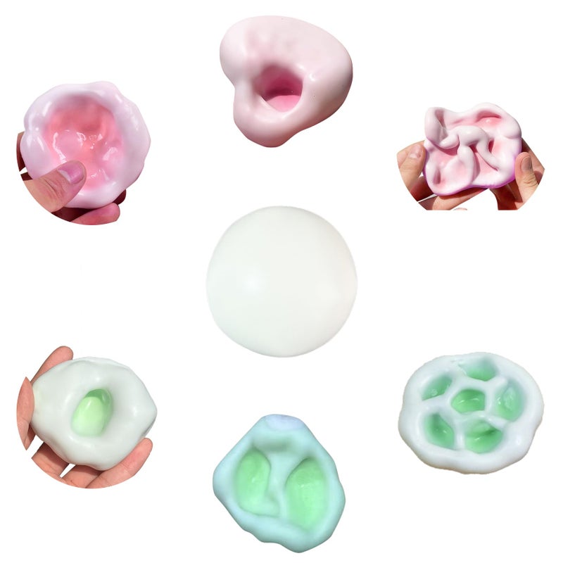 Gezan Shapeable Squishy Toys Stress Balls Stress Relief Sand Glutinous Balls Fidget Toys for Adults Anxiety Relief (Pink,Green) - Image 1