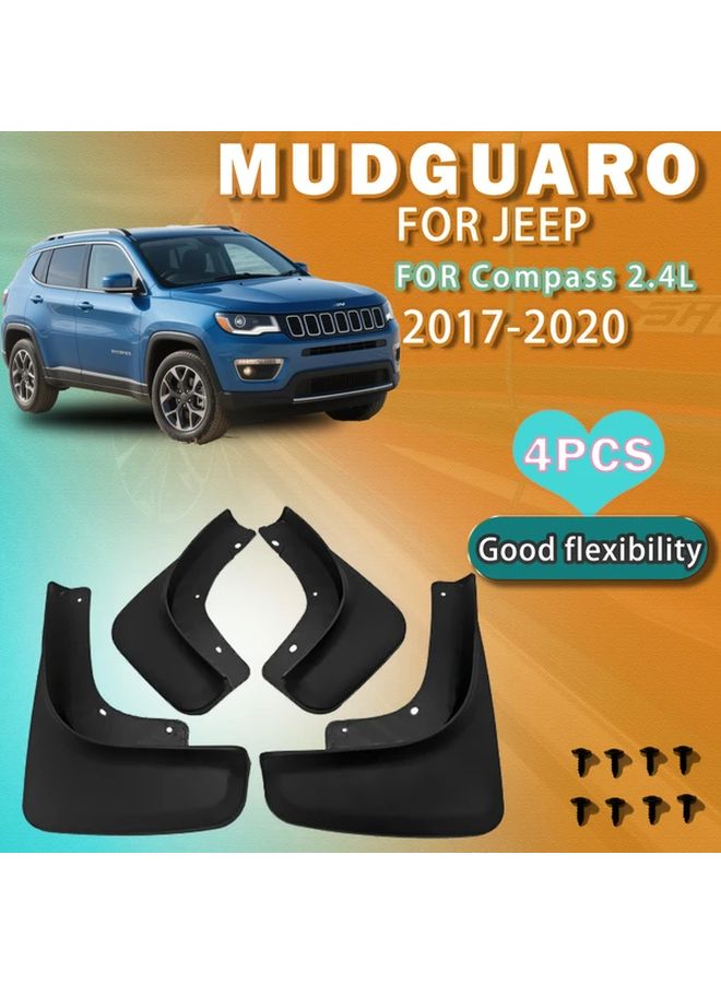 4Pcs Mud Flaps For Jeep Compass 2017 2020 Durable Fender Mudguard Scratch Protection - Image 1