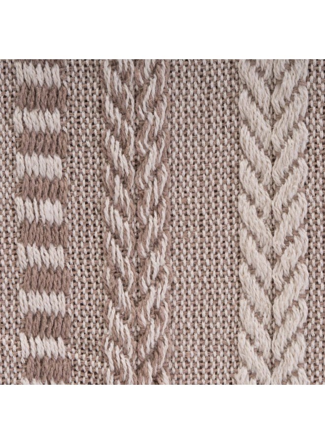 DII Braided Striped Throw, 50x60, Stone - Image 2