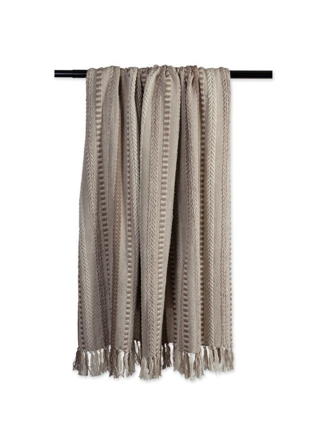 DII Braided Striped Throw, 50x60, Stone - Image 4