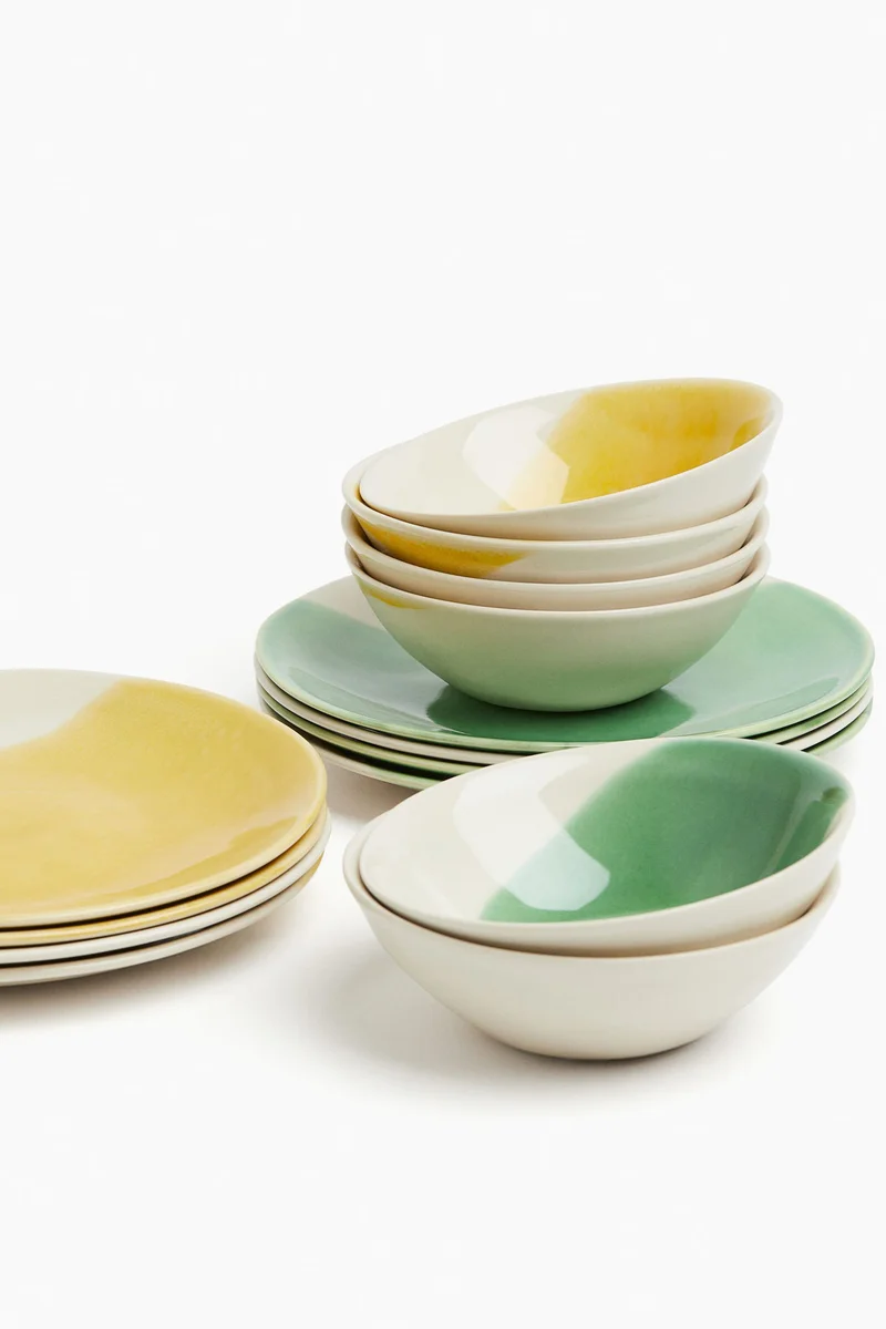 اتش اند ام Hand-Painted Stoneware Bowl