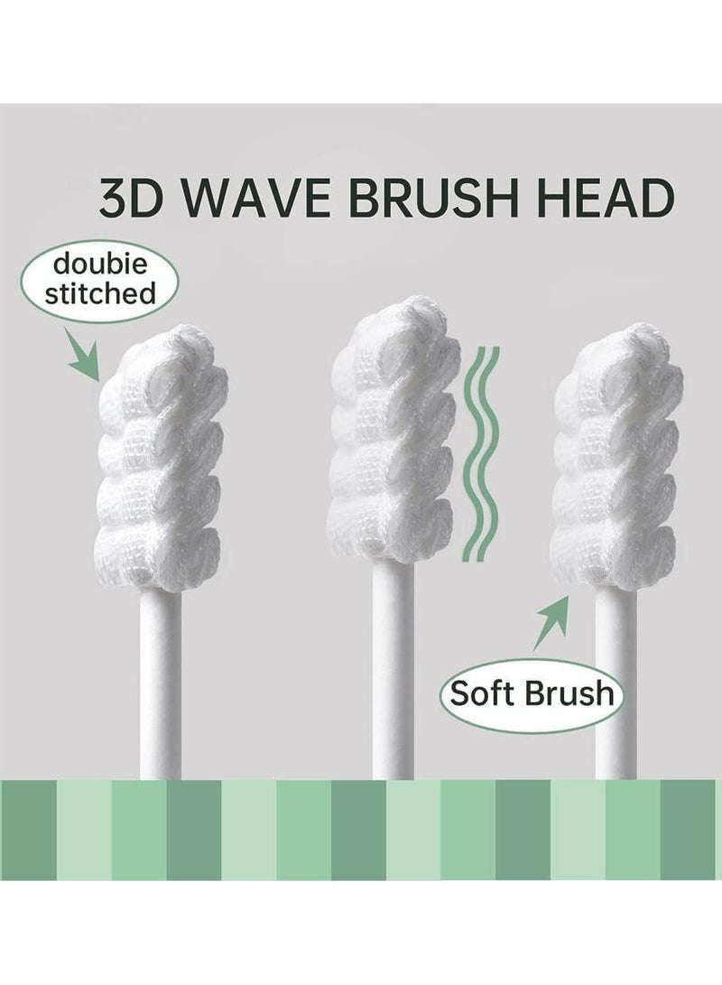 Mr. Penda 102PCS Baby Tongue Cleaner, Baby Oral Cleaner Newborn Baby Toothbrush, Disposable Infant Toothbrush Clean Baby Mouth, Gauze Gum Cleaner Stick Dental Care for 0-36 Month Baby and 1 Finger Toothbrush - Image 2