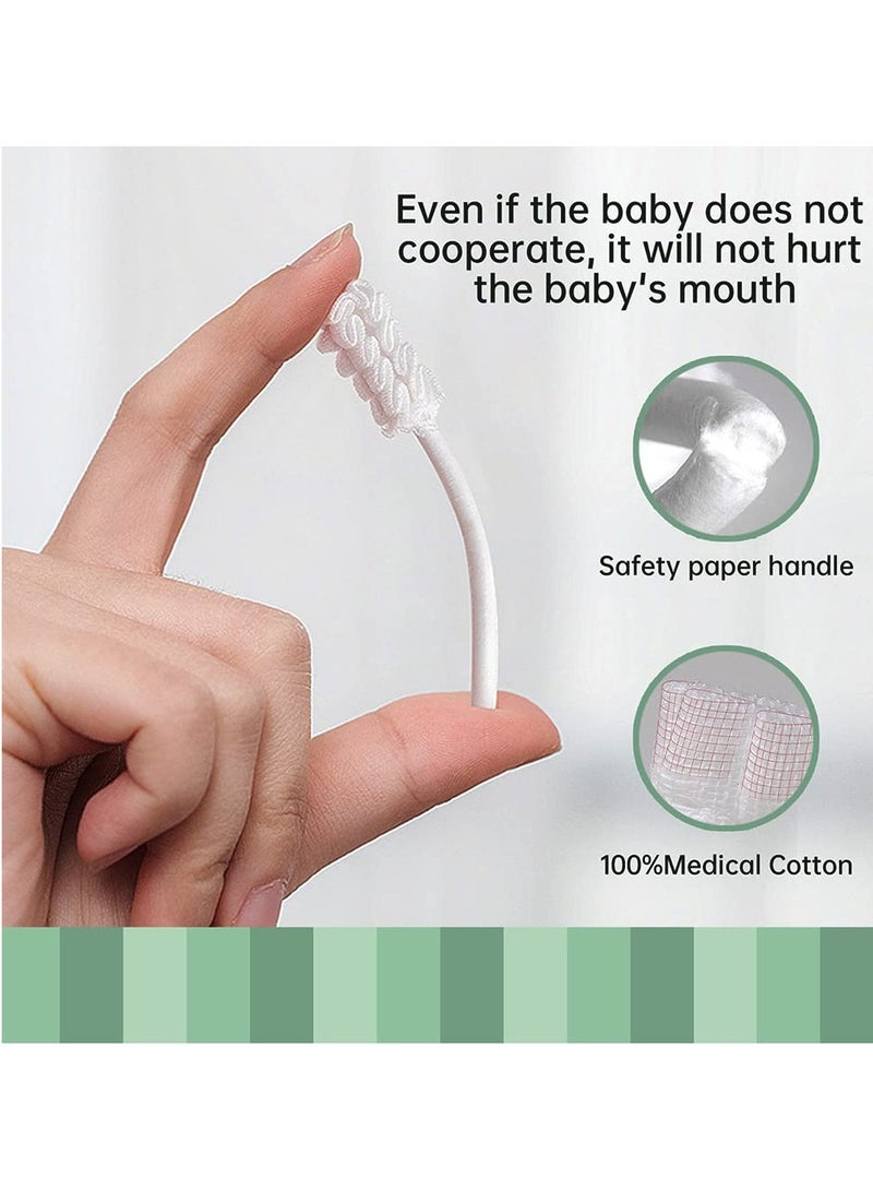 Mr. Penda 102PCS Baby Tongue Cleaner, Baby Oral Cleaner Newborn Baby Toothbrush, Disposable Infant Toothbrush Clean Baby Mouth, Gauze Gum Cleaner Stick Dental Care for 0-36 Month Baby and 1 Finger Toothbrush - Image 3