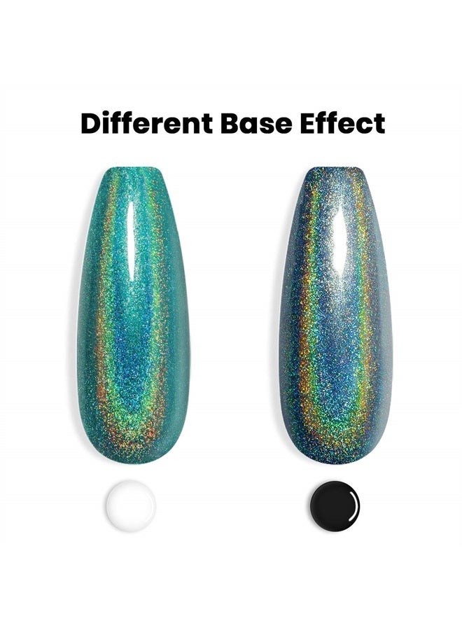 RARJSM Holographic Nail Polish Turquoise Glitter Gel Polish Olive Green Nailpolish UV Lamp Required Rainbow Effect RAR77 for Nail Art Design - Image 3