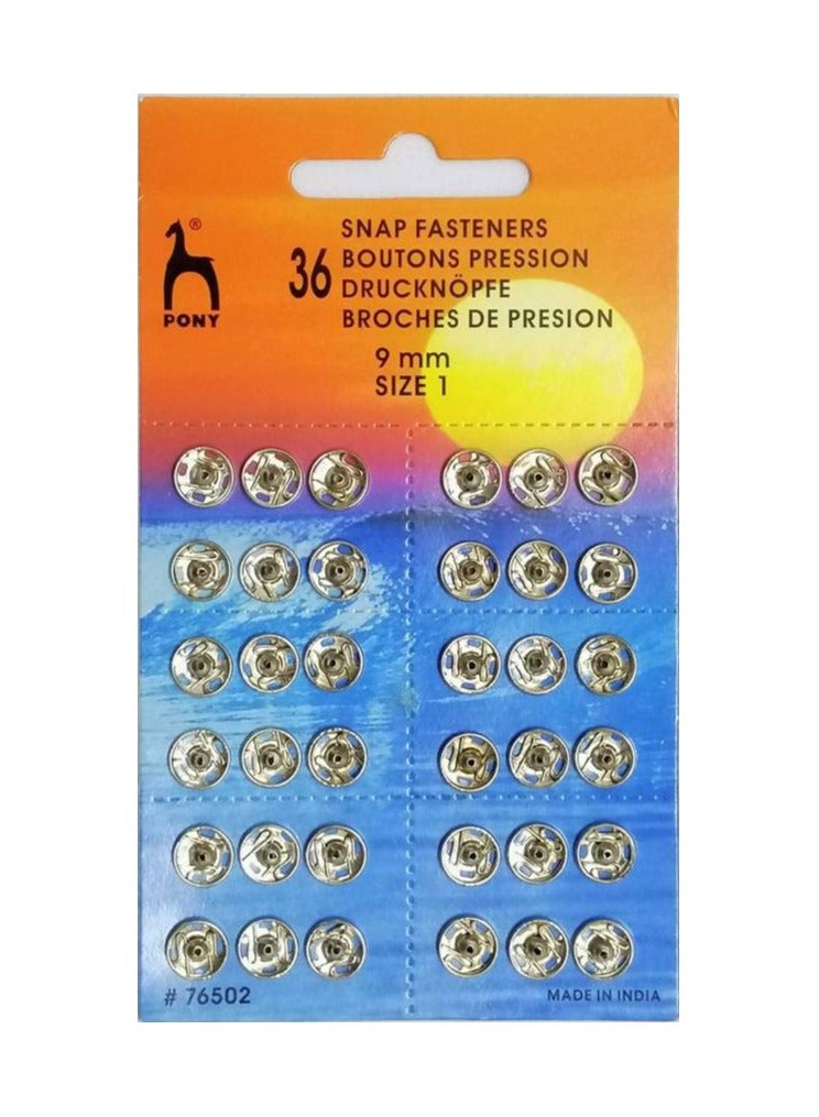 Pony High Quality Sewing Metallic Snap Fasteners Buttons 9mm - Image 1