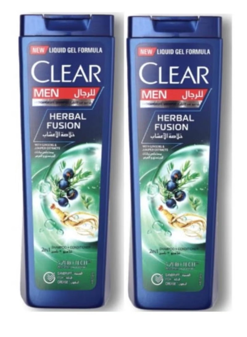 CLEAR Set of 2 pieces of shampoo and conditioner anti-dandruff 2 in 1 herbal extract 400ml - Image 1