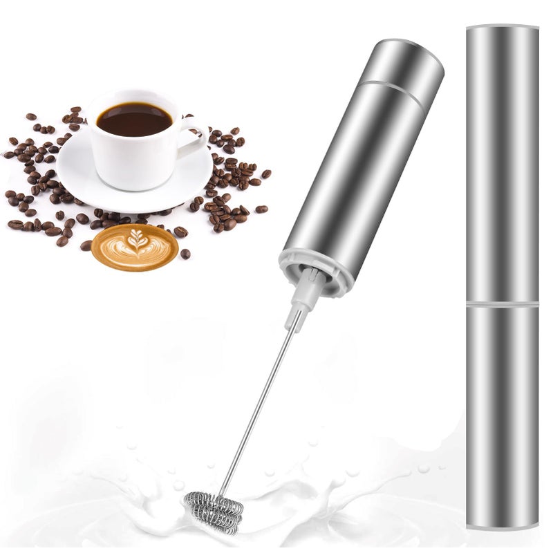 موسو جهاز رغوة الحليب اليدوي يعمل بالبطارية جهاز رغوة الحليب الكهربائي قوي 19000 دورة في الدقيقة خلاط مشروبات صغير جهاز رغوة القهوة للاتيه والكابتشينو والشوكولاتة الساخنة