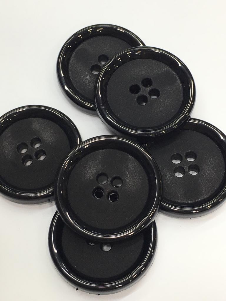 Karan Tuhafiye Karan Haberdashery Coat Button Italian Button 6 Piece Set Black 3.5 cm - Image 1