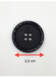 Karan Tuhafiye Karan Haberdashery Coat Button Italian Button 6 Piece Set Black 3.5 cm  - Image 5